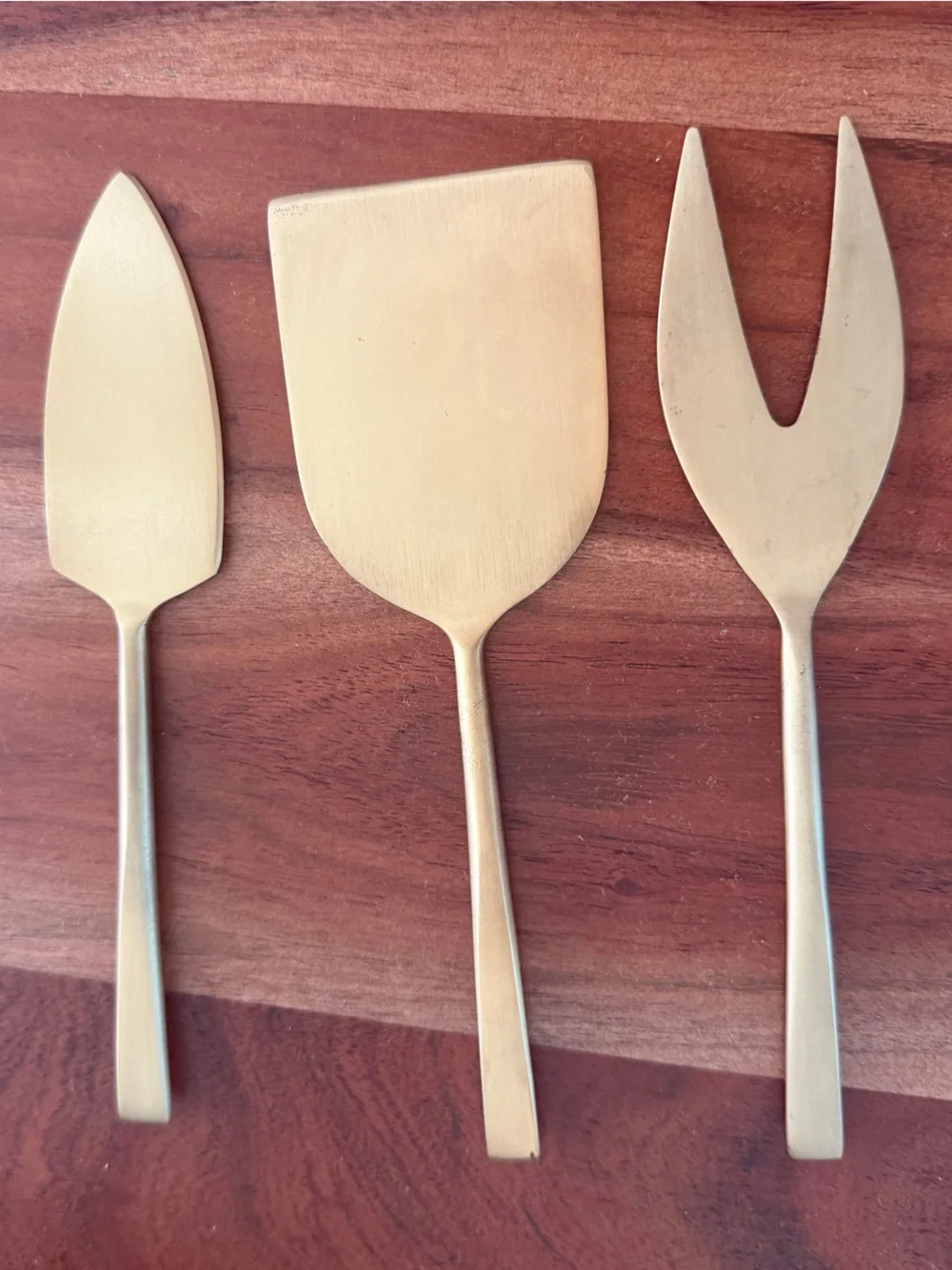 Crate&Barrel Gold Cheese 3-Piece Serving Set